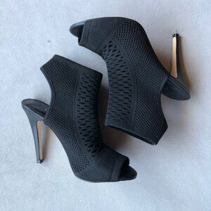 Leith ~ Open Toe Open Heel Fabric Heels ~ Womens Size 7